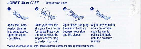 JOBST Medical LegWear intruc2 1 จ๊อปถุงน่องสำหรับผู้ที่มีแผลที่ขา  jobst medical leg wear ulcercare