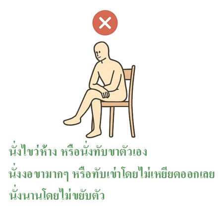 Incorrect sitting 450x450 ยืน นั่งอย่างไรห่างไกลเส้นเลือดขอด